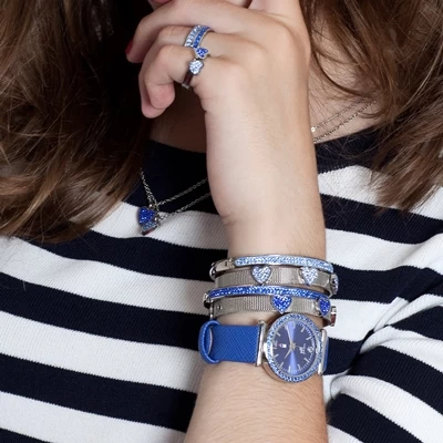 Gerecycled Stalen Kinderarmband Aqua Bohemica Kristal 4 Gerecycled Stalen Kinderarmband Aqua Bohemica Kristal - Afbeelding 2