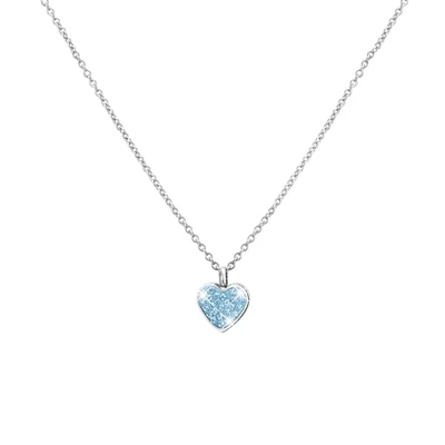 Gerecycled Stalen Kinderketting Hart Aqua Bohemica Kristal 3 Gerecycled Stalen Kinderketting Hart Aqua Bohemica Kristal