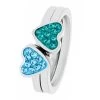 Gerecycled Stalen Kinderring 2in1 Blue Zircon/aqua Kristal -SieradenSpot Korting gerecycled stalen kinderring 2in1 blue zircon aqua kristal
