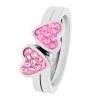 Gerecycled Stalen Kinderring 2in1 Met Licht Roze/roze Kristal -SieradenSpot Korting gerecycled stalen kinderring 2in1 met licht roze roze kristal