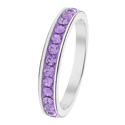Gerecycled Stalen Kinderring Violet Kristal 3 Gerecycled Stalen Kinderring Violet Kristal