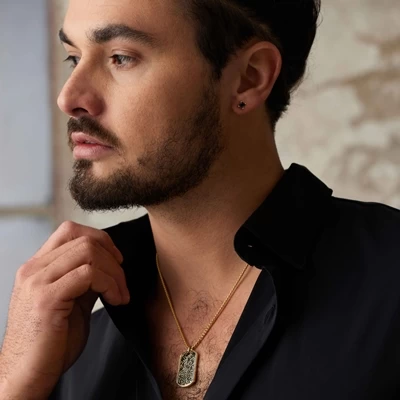 Gerecycled Stalen Oorbellen Gold Met Vierkante Zirkonia 4mm 4 Gerecycled Stalen Oorbellen Gold Met Vierkante Zirkonia 4mm - Afbeelding 2