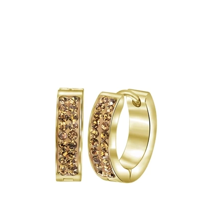 Gerecycled Stalen Oorbellen Goldplated Light Colorado Kristal 3 Gerecycled Stalen Oorbellen Goldplated Light Colorado Kristal