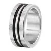 Gerecycled Stalen Ring Staal/zwart -SieradenSpot Korting gerecycled stalen ring staal zwart