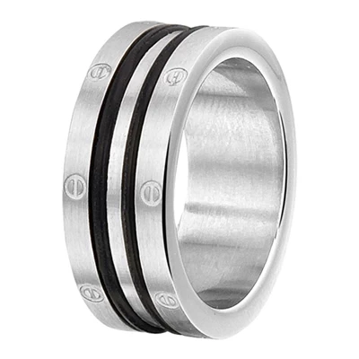 Gerecycled Stalen Ring Staal/zwart 3 Gerecycled Stalen Ring Staal/zwart