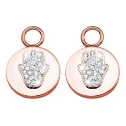 Gerecycled Stalen Roseplated Oorringhangers Hand