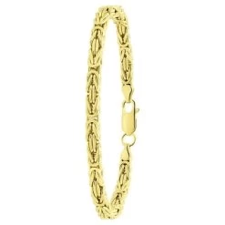 Gerecycled Zilveren Goldplated Herenarmband Koningsschakel.