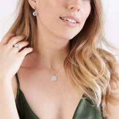 Gerecycled Zilveren Ketting&hanger Disc Zirkonia -SieradenSpot Korting gerecycled zilveren kettingenhanger disc zirkonia 1