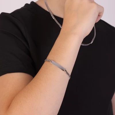 Gerecycled Zilveren Plaatarmband Gourmet. 4 Gerecycled Zilveren Plaatarmband Gourmet. - Afbeelding 2