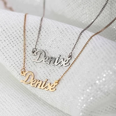 Gerecycled Zilveren Platinaplating Naamketting 4 Gerecycled Zilveren Platinaplating Naamketting - Afbeelding 2