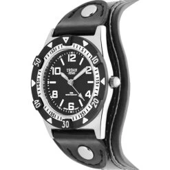 Jongenshorloge Met Een Zwarte PU Leren Band -SieradenSpot Korting jongenshorloge met een zwarte pu leren band 2