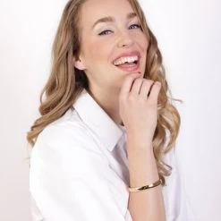 Stalen Armband Bangle Goldplated 8mm -SieradenSpot Korting stalen armband bangle goldplated 8mm 2