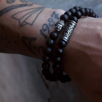 Stalen Armband Met Agate Stenen 4 Stalen Armband Met Agate Stenen - Afbeelding 2