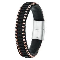 Stalen Armband Met Zwart Leer 7 Stalen Armband Met Zwart Leer -SieradenSpot Korting stalen armband met zwart leer 2