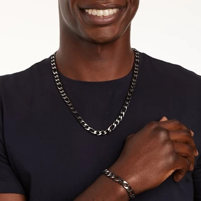 Stalen Blackplated Ketting Met Figaro Schakels 6 Stalen Blackplated Ketting Met Figaro Schakels - Afbeelding 4