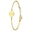 Stalen Goldplated Armband Met Open Klaver -SieradenSpot Korting stalen goldplated armband met open klaver