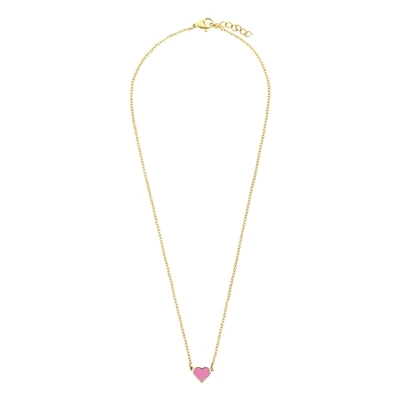 Stalen Goldplated Ketting Met Hart Emaille Lichtroze 4 Stalen Goldplated Ketting Met Hart Emaille Lichtroze - Afbeelding 2
