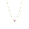Stalen Goldplated Ketting Met Hart Emaille Lichtroze