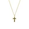 Stalen Goldplated Ketting Met Kruis -SieradenSpot Korting stalen goldplated ketting met kruis