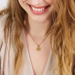 Stalen Goldplated Ketting Met Letter - H -SieradenSpot Korting stalen goldplated ketting met letter h 1