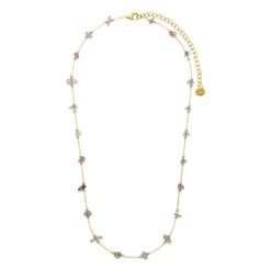 Stalen Goldplated Ketting Met Natuurstenen -SieradenSpot Korting stalen goldplated ketting met natuurstenen 1