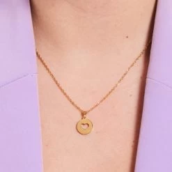 Stalen Goldplated Ketting Met Open Hart -SieradenSpot Korting stalen goldplated ketting met open hart 2
