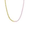 Stalen Goldplated Ketting Met Roze Kralen 2 Stalen Goldplated Ketting Met Roze Kralen -SieradenSpot Korting stalen goldplated ketting met roze kralen