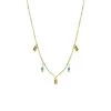 Stalen Goldplated Ketting Met Turquoise -SieradenSpot Korting stalen goldplated ketting met turquoise