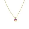 Disney Stalen Goldplated Ketting Minni Mouse Met Roze Kristal Strik