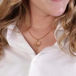 Stalen Goldplated Naamketting Hart 3namen -SieradenSpot Korting stalen goldplated naamketting hart 3namen 1