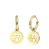 Stalen Goldplated Oorbellen Met Letter - W -SieradenSpot Korting stalen goldplated oorbellen met letter w