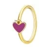 Stalen Goldplated Ring Met Hart Emaille Fuchsia -SieradenSpot Korting stalen goldplated ring met hart emaille fuchsia