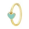 Stalen Goldplated Ring Met Hart Emaille Mint -SieradenSpot Korting stalen goldplated ring met hart emaille mint