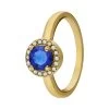 Stalen Goldplated Vintage Ring Met Blauwe Zirkonia 2 Stalen Goldplated Vintage Ring Met Blauwe Zirkonia -SieradenSpot Korting stalen goldplated vintage ring met blauwe zirkonia