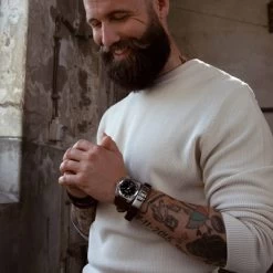 Stalen Herenarmband Donker Bruin Leer 7 Stalen Herenarmband Donker Bruin Leer -SieradenSpot Korting stalen herenarmband donker bruin leer 2