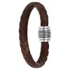 Stalen Herenarmband Leer Donker Bruin 10mm -SieradenSpot Korting stalen herenarmband leer donker bruin 10mm
