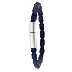 Stalen Herenarmband Rond Leer Donker Blauw 6mm 8 Stalen Herenarmband Rond Leer Donker Blauw 6mm -SieradenSpot Korting stalen herenarmband rond leer donker blauw 6mm 2