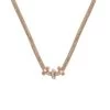 Stalen Ketting Mesh Roseplated Met Kristal -SieradenSpot Korting stalen ketting mesh roseplated met kristal