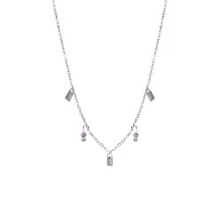 Stalen Ketting Met Amethyst
