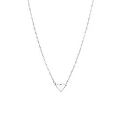 Stalen Ketting Met Hart Emaille Wit