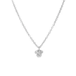 Disney Stalen Ketting Minnie Mouse Met Wit Kristal
