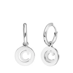 Stalen Oorbellen Met Letter - C