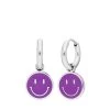 Stalen Oorbellen Met Smiley Violet -SieradenSpot Korting stalen oorbellen met smiley violet
