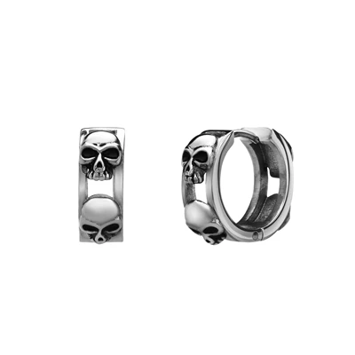 Stalen Oorringen Met Doodshoofd 3 Stalen Oorringen Met Doodshoofd