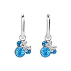 Disney Stalen Oorringen Minnie Mouse Met Aqua Kristal