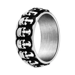 Stalen Ring Met Doodskop
