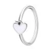 Stalen Ring Met Hart Emaille Wit -SieradenSpot Korting stalen ring met hart emaille wit
