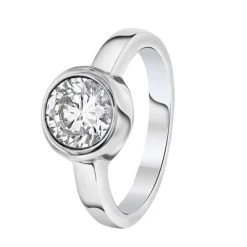 Stalen Ring Met Zirkonia 8mm