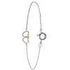 Zilveren Armband 2 Harten Zilver/rose
