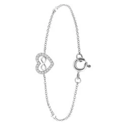 Zilveren Armband Hart Met Infinity En Zirkonia